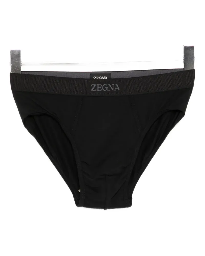Ermenegildo Zegna logo-waistband briefs - Schwarz Schwarz