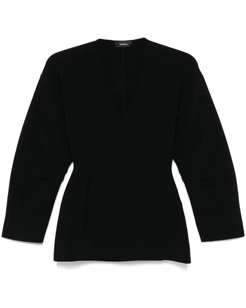 WARDROBE.NYC Geripptes Top - Schwarz Schwarz