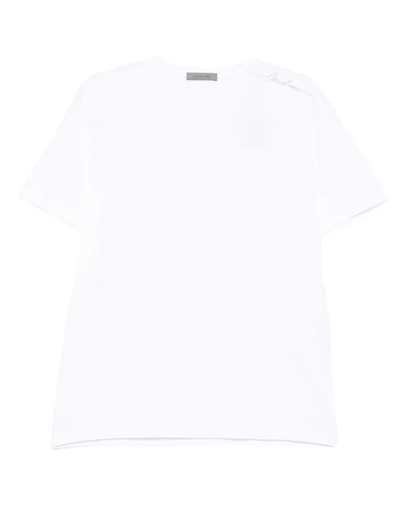 Corneliani T-Shirt mit Logo-Stickerei - Weiß Weiß