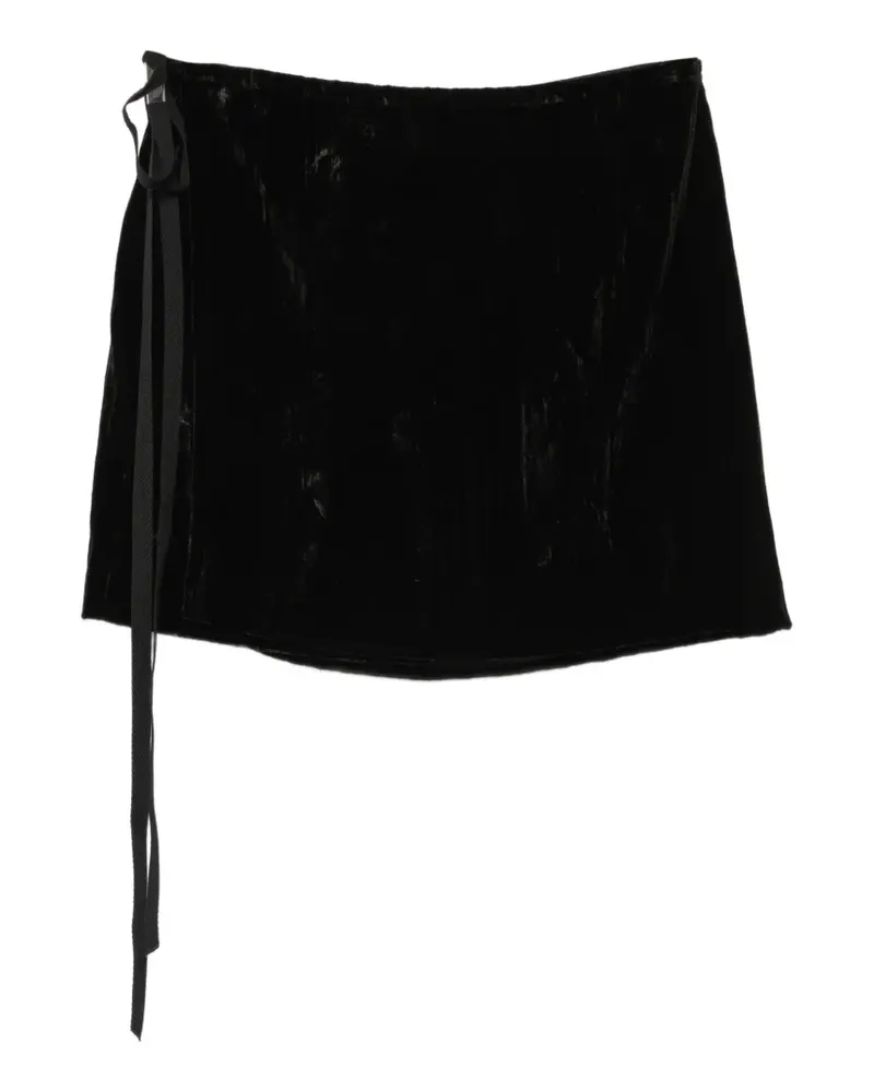 Ann Demeulemeester Wickelrock aus Samt - Schwarz Schwarz