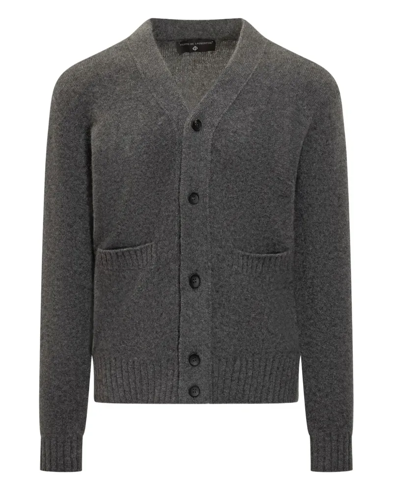 Filippo de Laurentiis Cardigan mit Tasche - Grau Grau