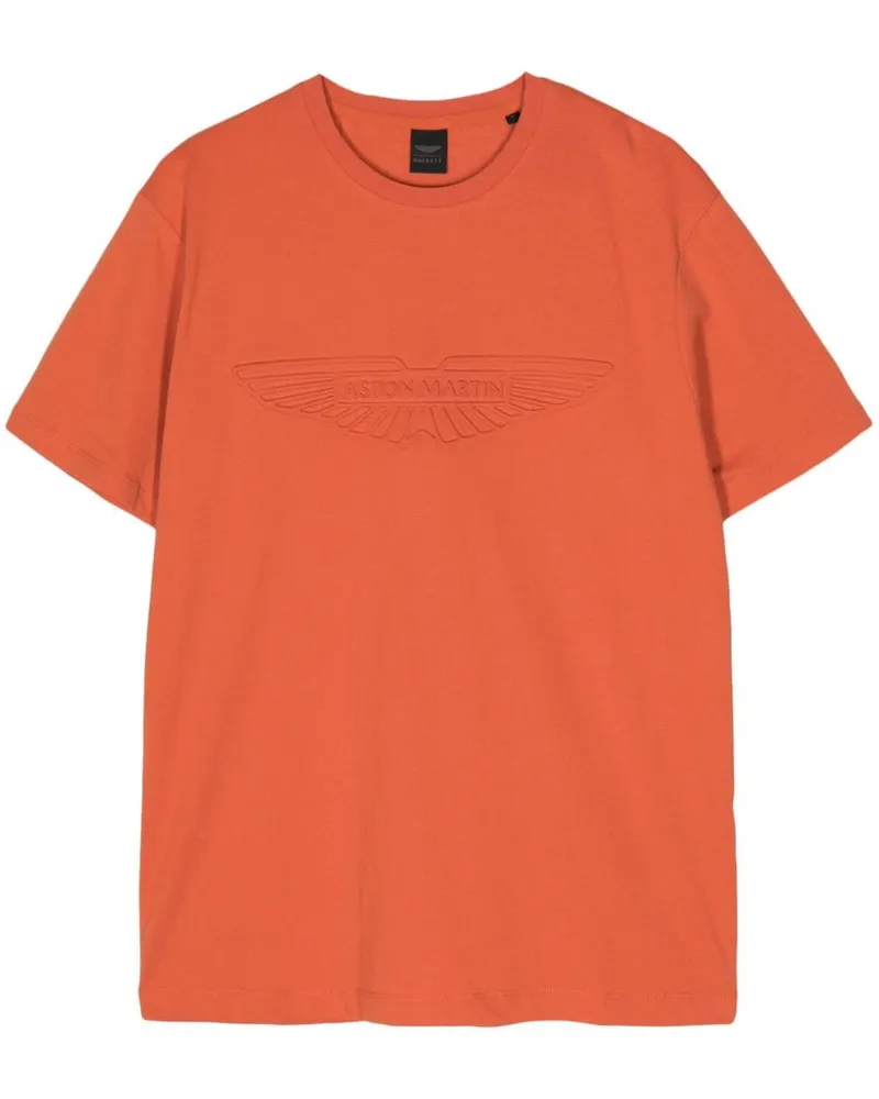 Hackett T-Shirt mit Logo-Applikation Orange