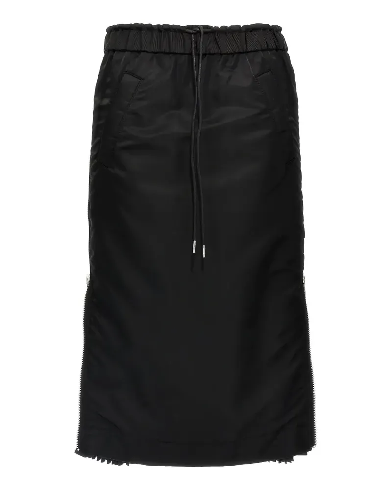 Sacai side-zip midi skirt - Schwarz Schwarz