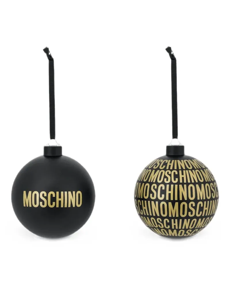 Moschino Weihnachtsschmuck mit Logo-Print (2er-Set) - Schwarz Schwarz