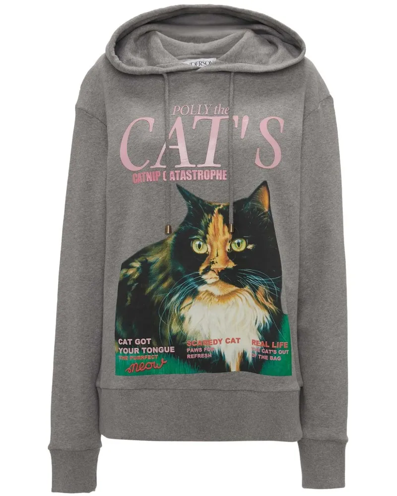 J.W.Anderson Hoodie aus Bio-Baumwolle mit Print - Grau Grau