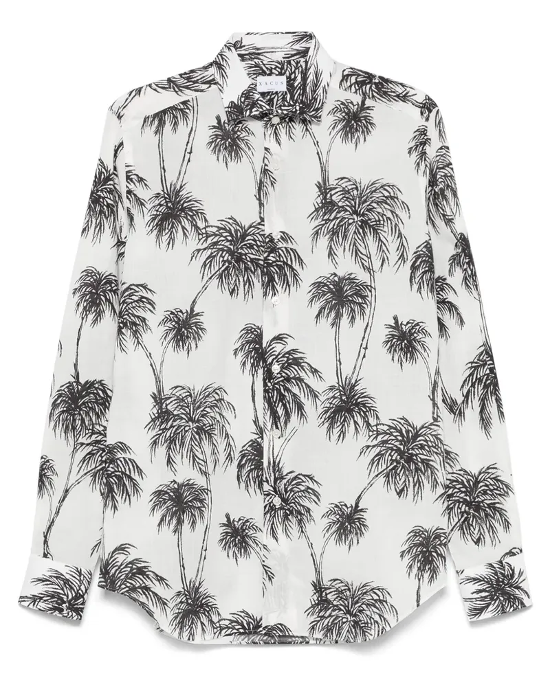 XACUS Hemd mit Palmen-Print - Schwarz Schwarz