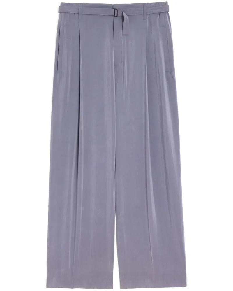 Christophe Lemaire Seidenhose mit Gürtel - Grau Grau