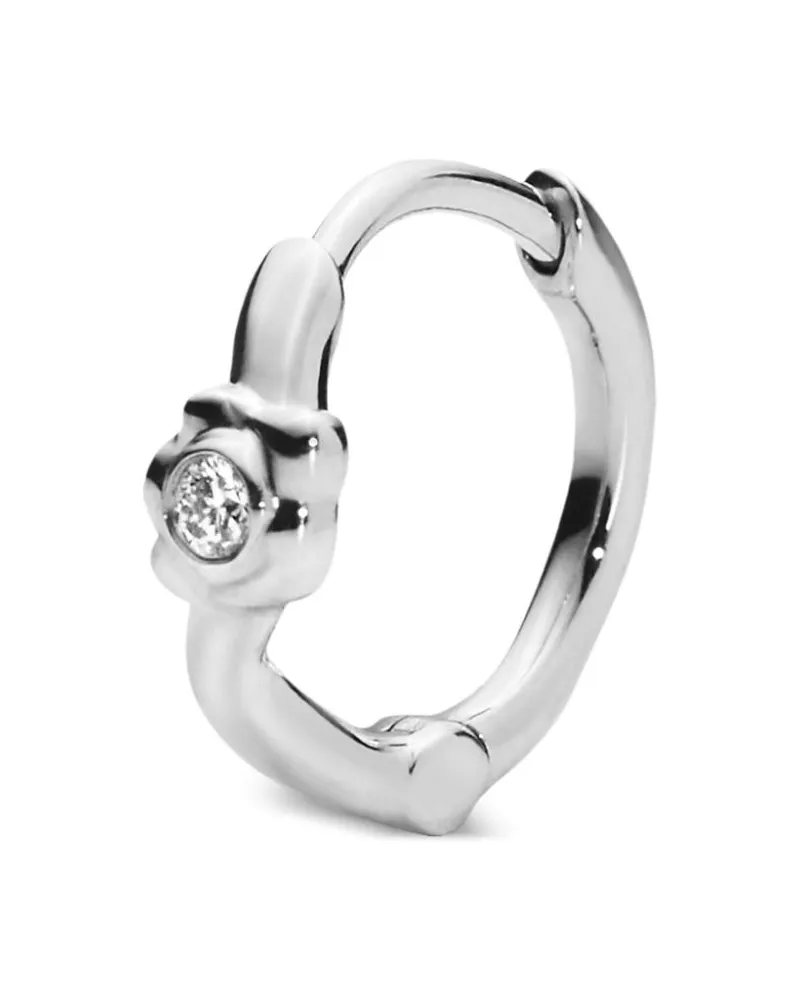 Maria Black 14kt Flora Weißgoldcreole mit Diamanten - Silber Silber