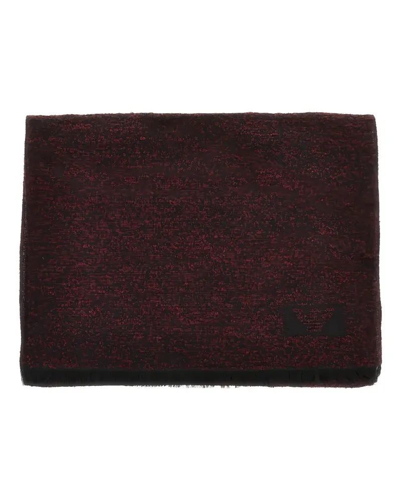 Emporio Armani logo-jacquard frayed scarf - Rot Rot