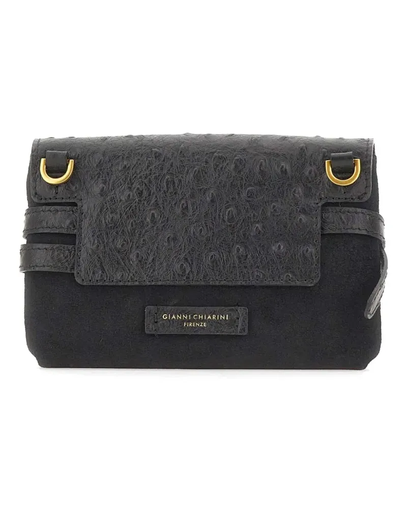 Gianni Chiarini Belty ostrich-effect mini bag - Schwarz Schwarz