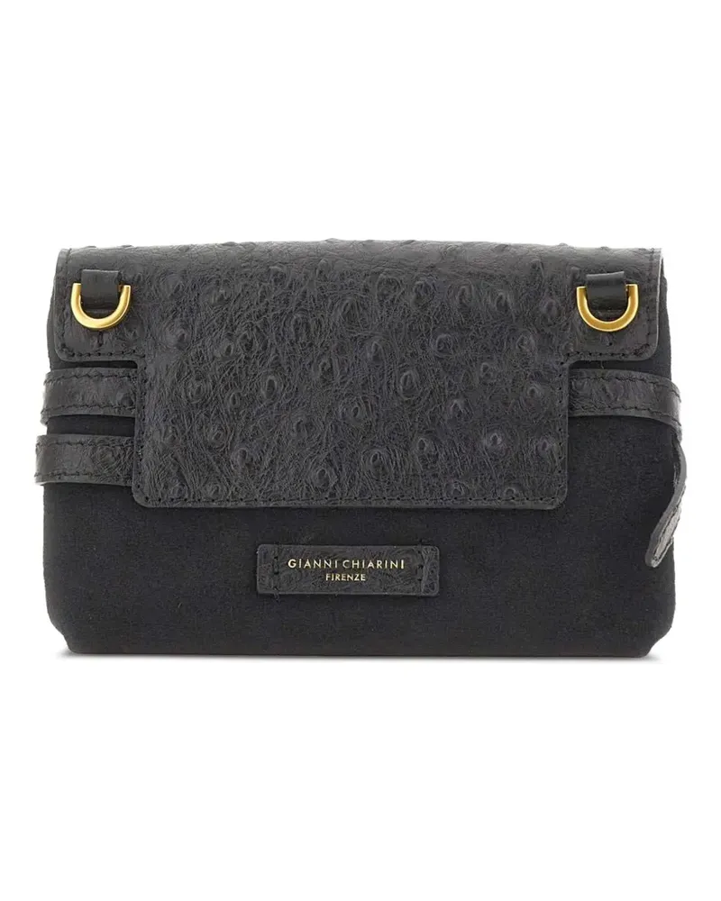 Gianni Chiarini Belty mini Tasche mit Straußen-Effekt - Schwarz Schwarz