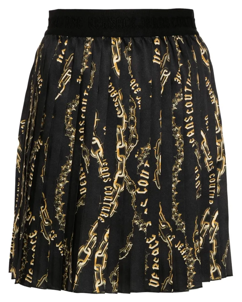 Versace Jeans Faltenrock mit Ketten-Print - Schwarz Schwarz