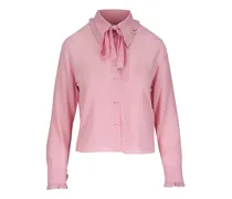 Gerüschtes Soft Vibes Hemd mit Krawatte - Rosa