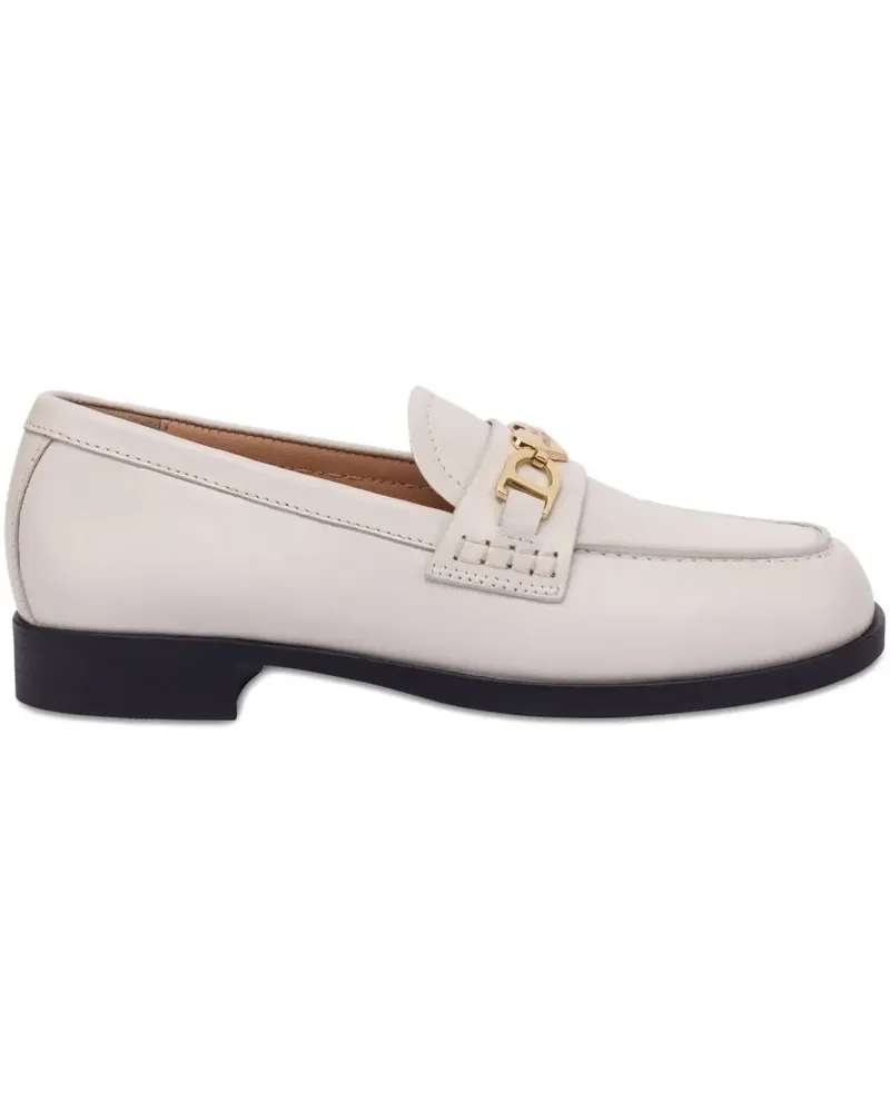 Moschino Loafer mit Logo-Schild - Weiß Weiß