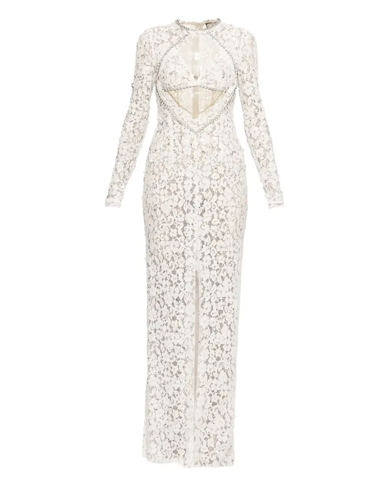 NISSA sequin-embellished lace maxi dress - Weiß Weiß
