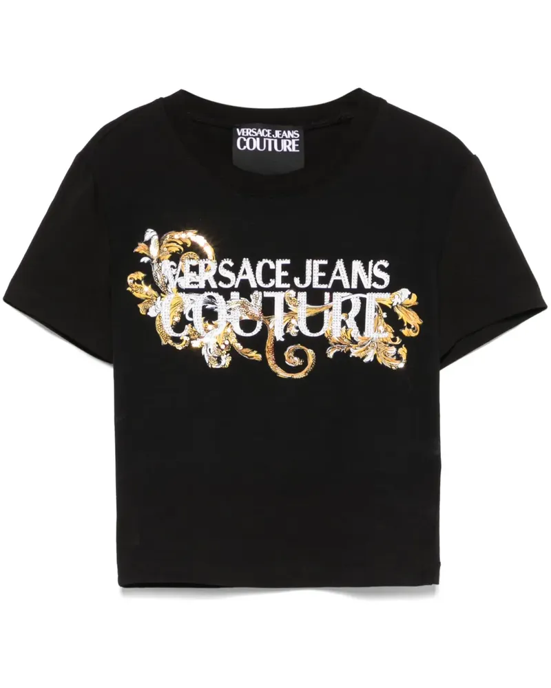 Versace Jeans T-Shirt mit Logo-Print - Schwarz Schwarz