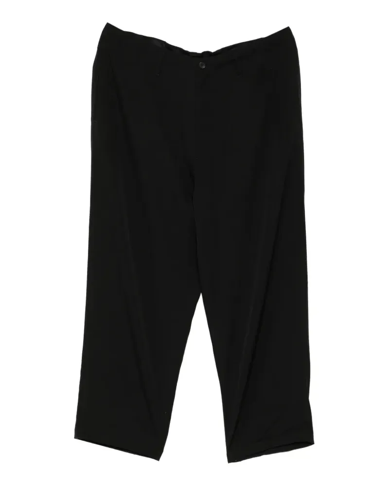 Yohji Yamamoto Gabardine-Hose mit seitlichen Biesen - Schwarz Schwarz