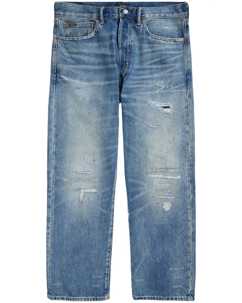 Ralph Lauren Gerade Jeans im Distressed-Look - Blau Blau