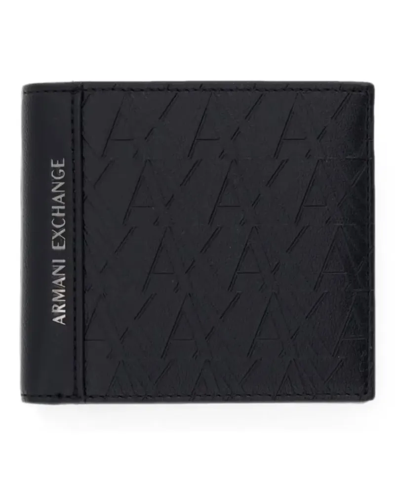 Armani Exchange Portemonnaie mit Monogramm-Prägung - Schwarz Schwarz