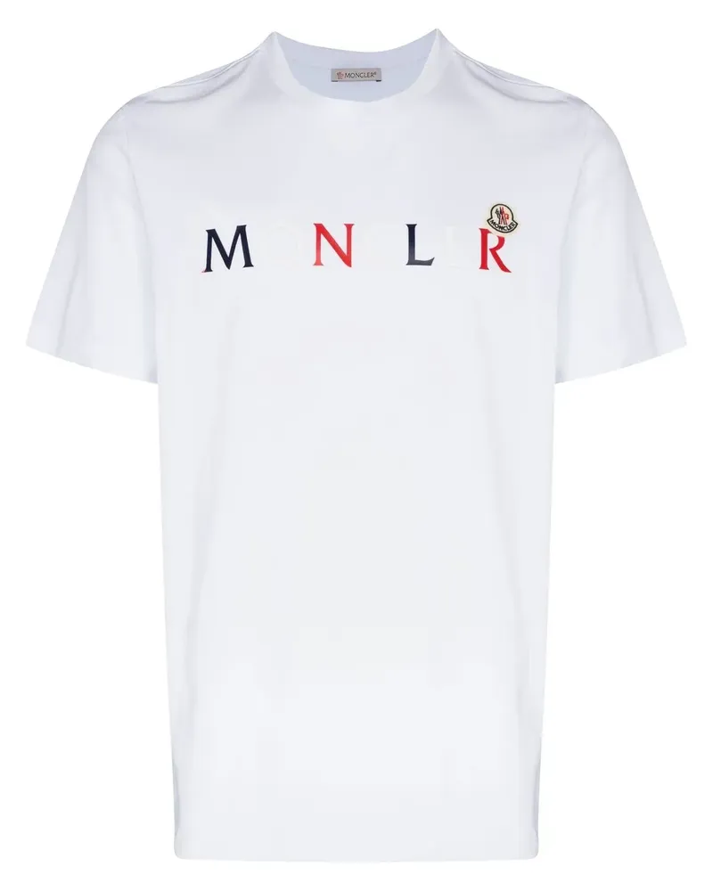 Moncler T-Shirt mit Logo-Print - Weiß Weiß