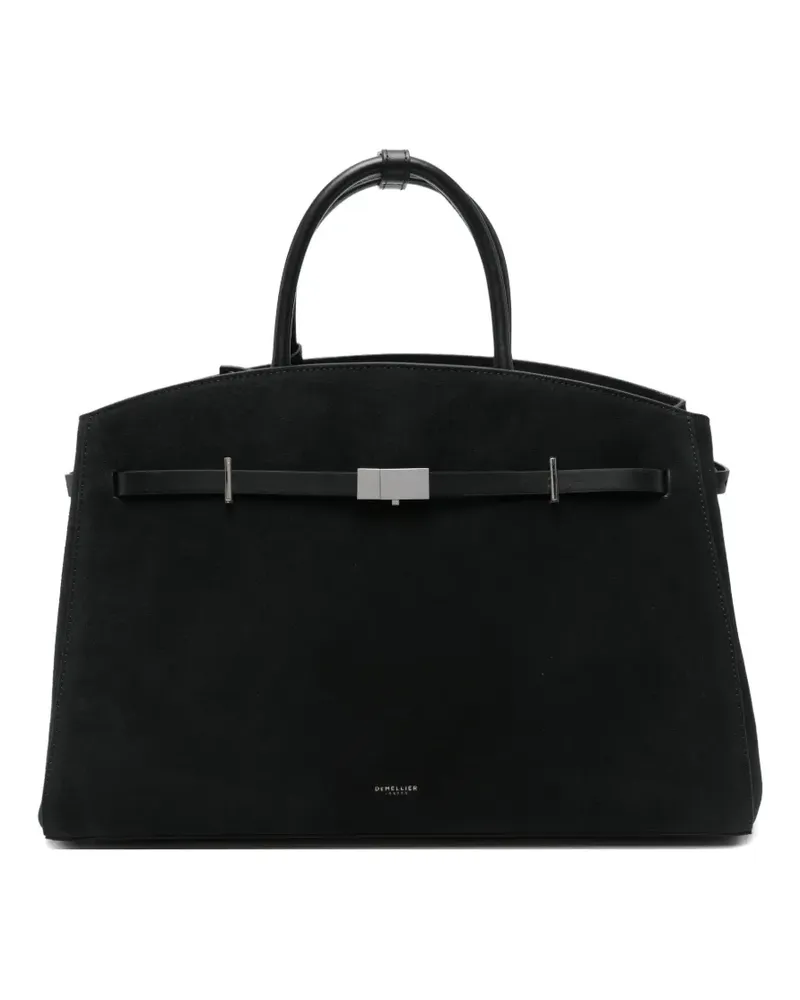 DeMELLIER The Hudson suede top tote bag - Schwarz Schwarz