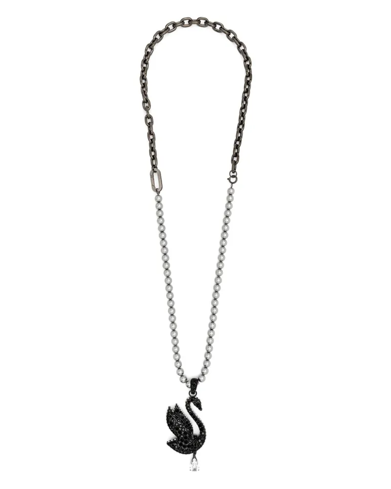 Swarovski Choker mit Schwan-Kristallverzierung - Schwarz Schwarz