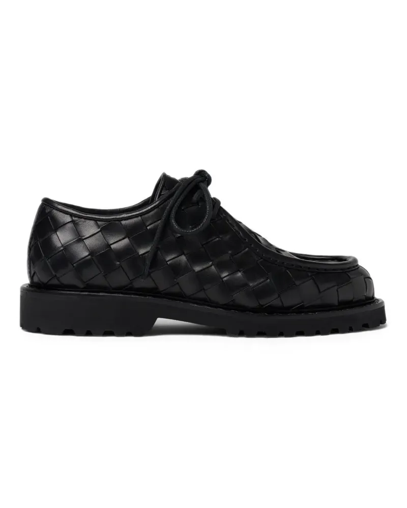 Scarosso Damiana Derby-Schuhe aus geflochtenem Leder - Schwarz Schwarz