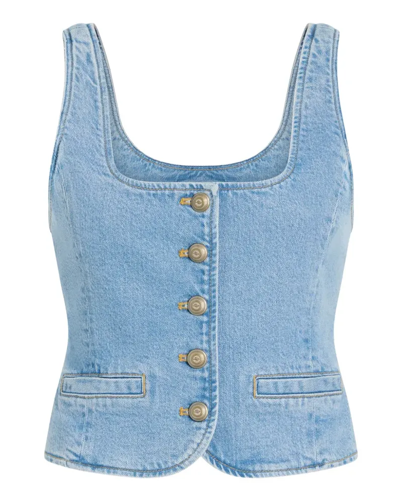 Cinq à Sept Geknöpftes Rowena Jeanstop - Blau Blau