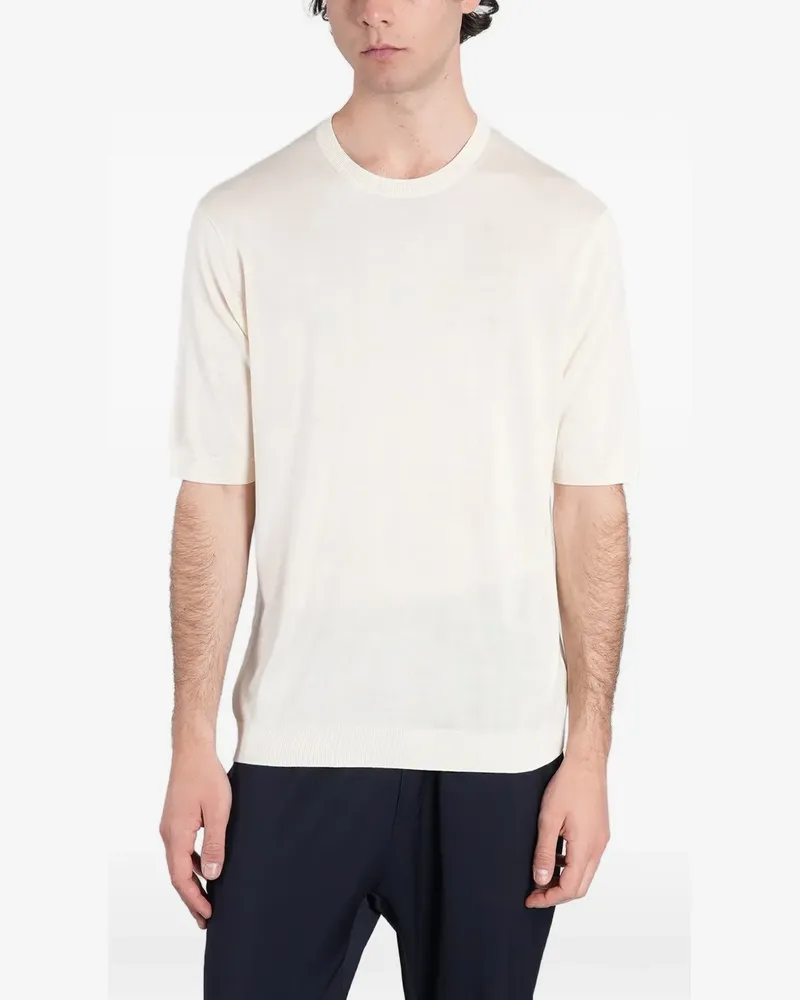 Ballantyne T-Shirt mit geripptem Besatz - Weiß Weiß