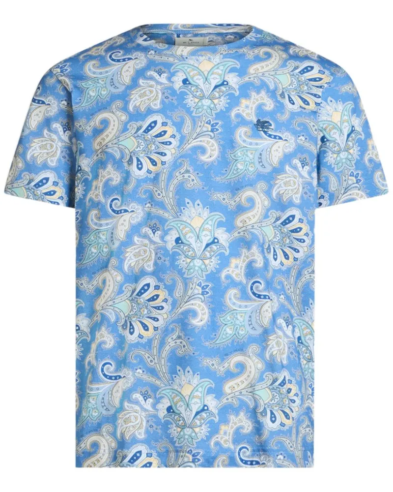 Etro T-Shirt mit Paisleymuster - Blau Blau