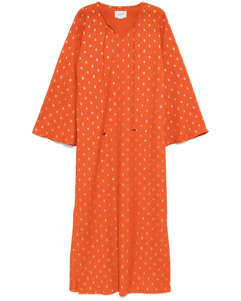 Bambah Kaftan aus Polka Lime - Orange Orange