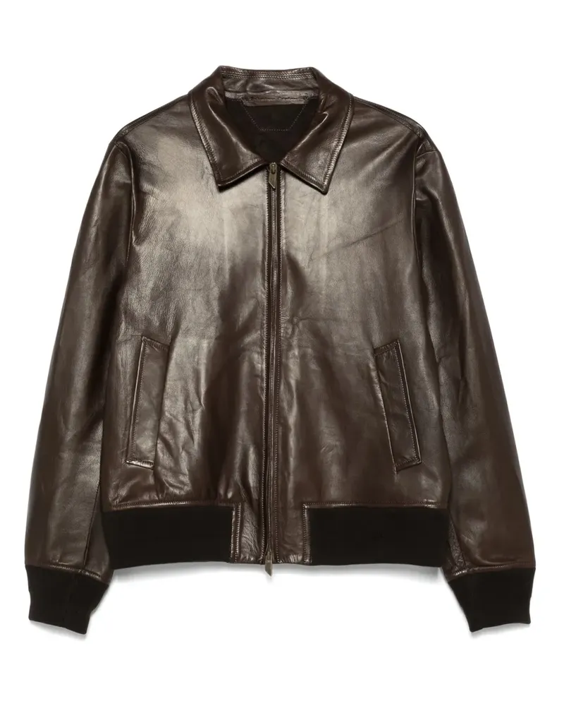 Salvatore Santoro Bomberjacke aus Leder - Braun Braun