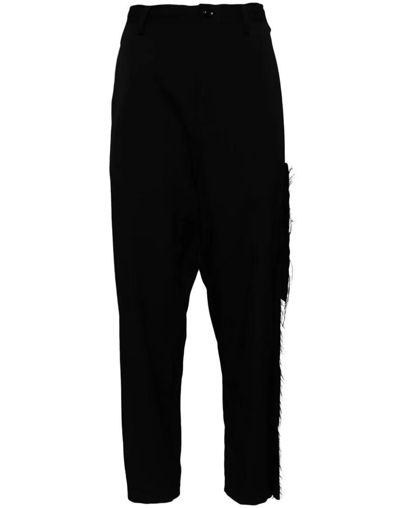 Yohji Yamamoto Gefütterte Left Side Hose - Schwarz Schwarz