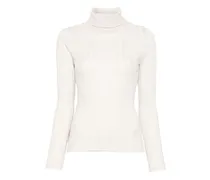 Gerippter Rollkragenpullover - Nude