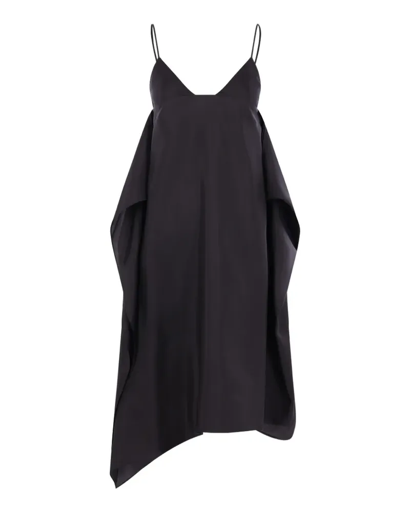 TER ET BANTINE sweetheart asymmetric silk dress - Schwarz Schwarz
