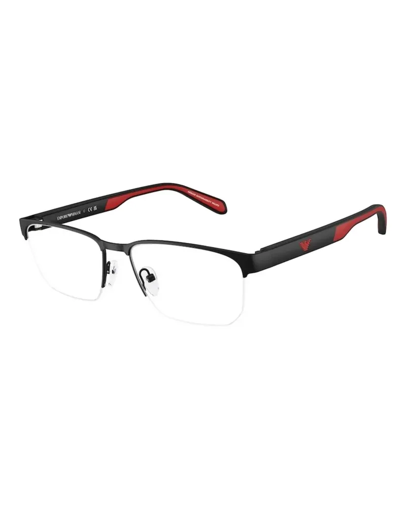 Emporio Armani rectangle-frame glasses - Schwarz Schwarz