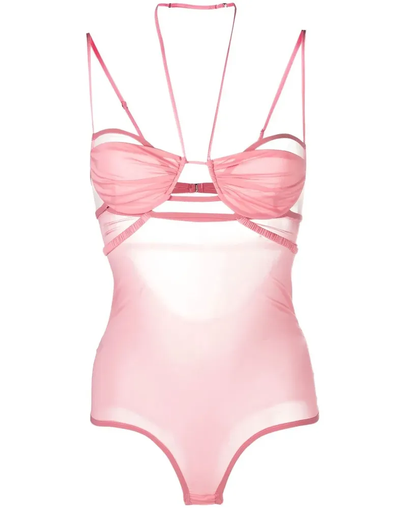 Nensi Dojaka Body mit transparenten Einsätzen - Rosa Rosa