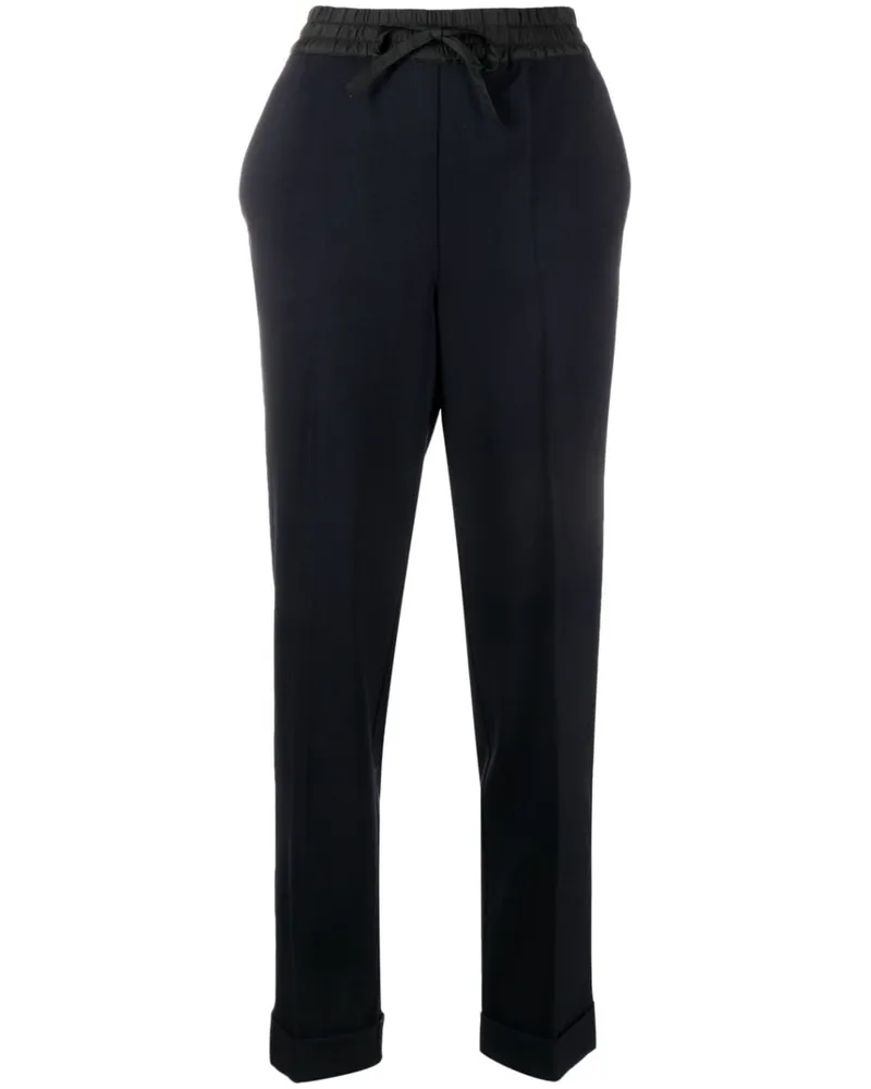 P.A.R.O.S.H. P.A.R.O H. Halbhohe Straight-Leg-Hose - Blau Blau
