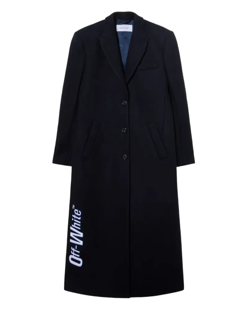 OFF-WHITE long wool coat - Blau Blau
