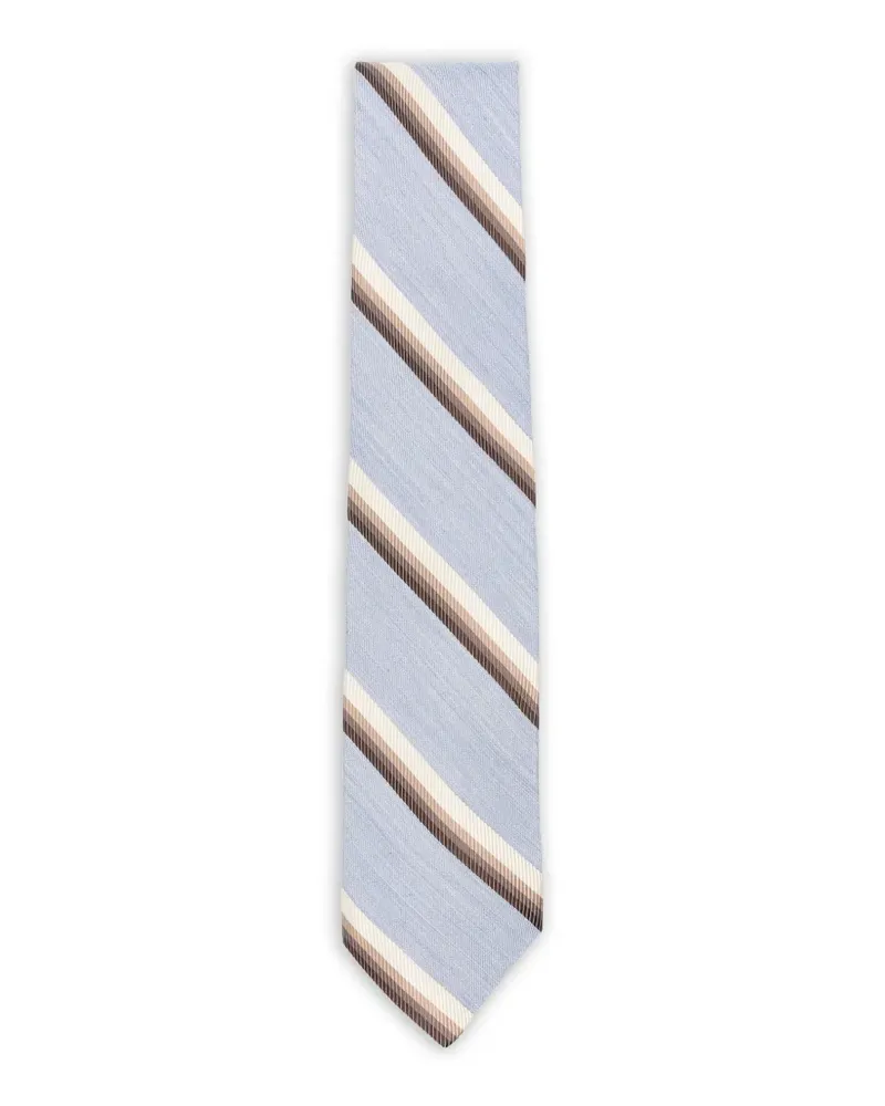BARBA diagonal-stripe tie - Blau Blau