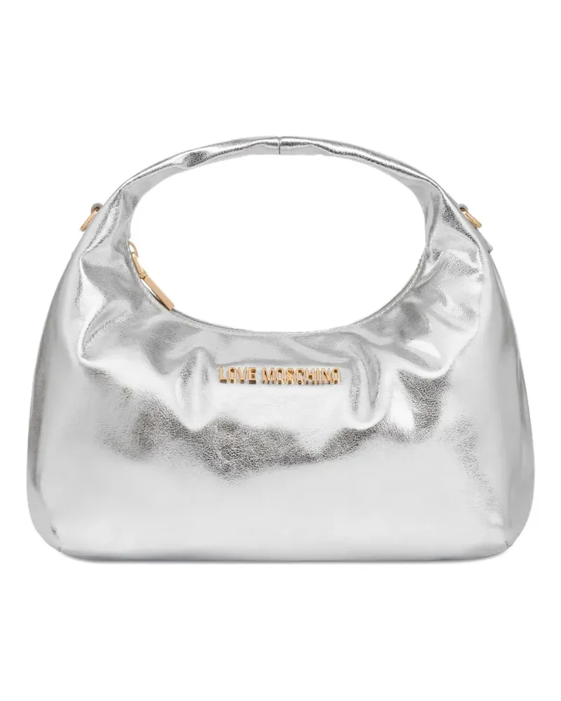 Moschino Schultertasche im Metallic-Look - Grau Grau