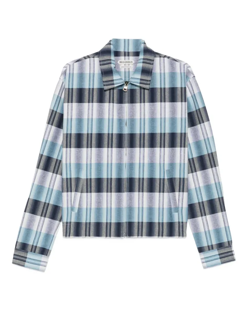 J.W.Anderson check-pattern front-zip jacket - Blau Blau