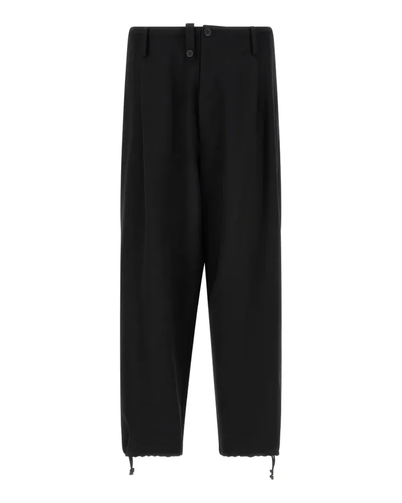 Yohji Yamamoto New Standard Wallet asymmetric-closure trousers - Schwarz Schwarz