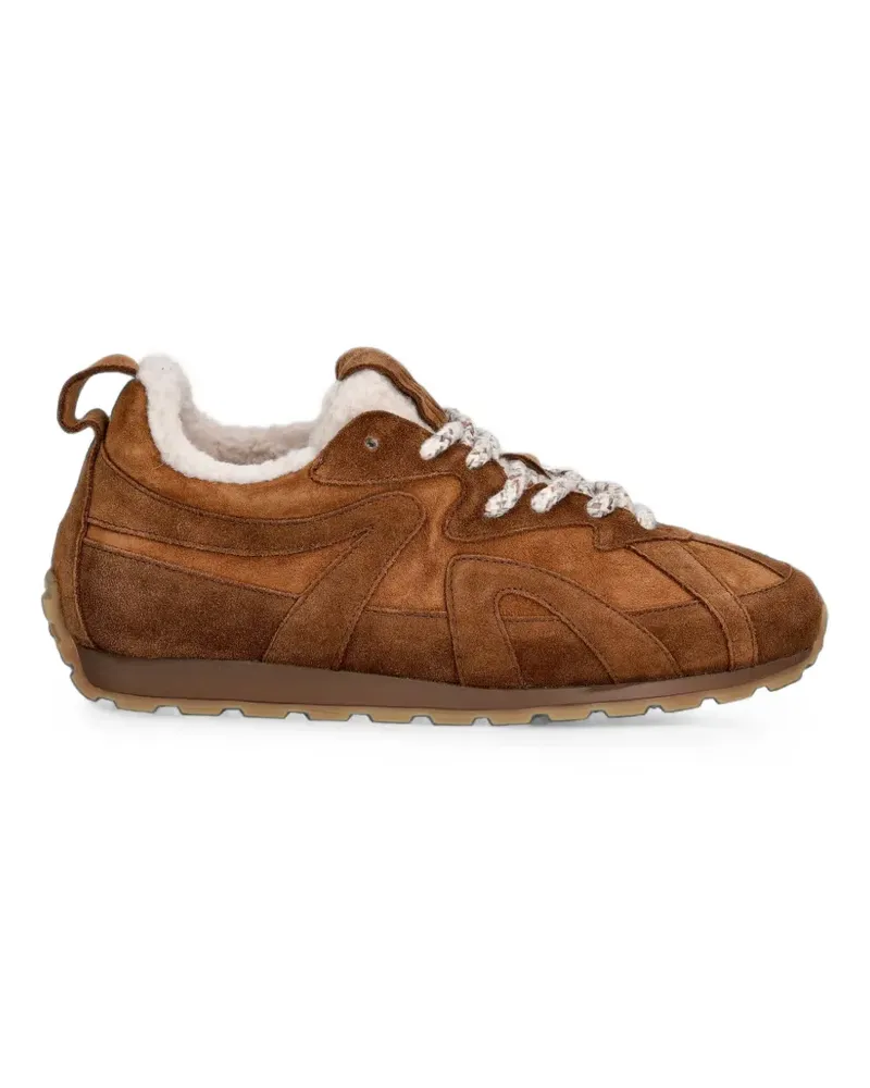 INUIKII shearling-lined suede sneakers - Braun Braun