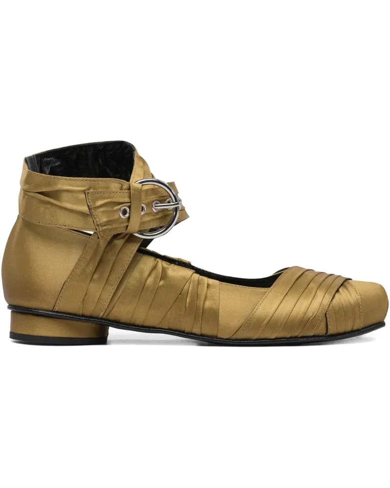 Alohas Volant Ballerinas mit Falten - Gold Gold