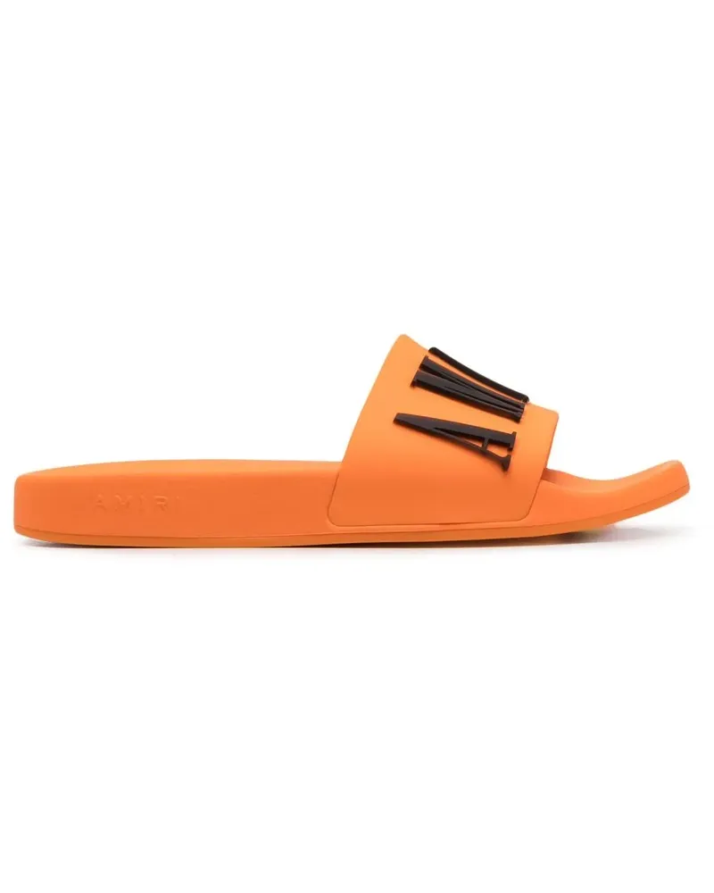 Amiri Pantoletten mit Logo-Prägung - Orange Orange
