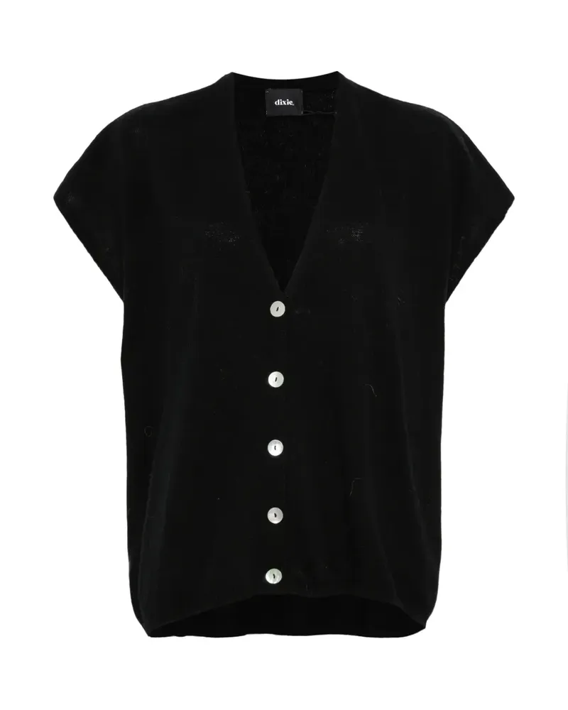Dixie Cardigan mit V-Ausschnitt - Schwarz Schwarz