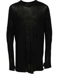 Boris Bidjan Saberi Langarmshirt mit Rundhalsausschnitt Schwarz