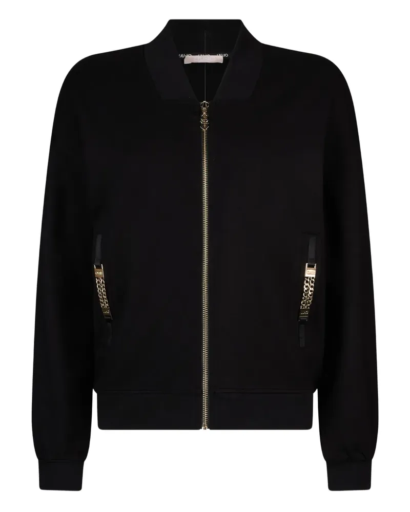 Liu Jo Reißverschluss-Sweatshirt mit Kettendetail - Schwarz Schwarz