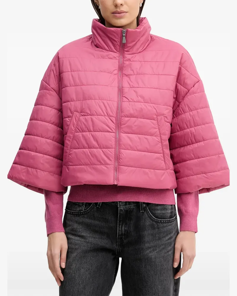 Benetton quilted wide-sleeve cropped puffer jacket - Rosa Rosa